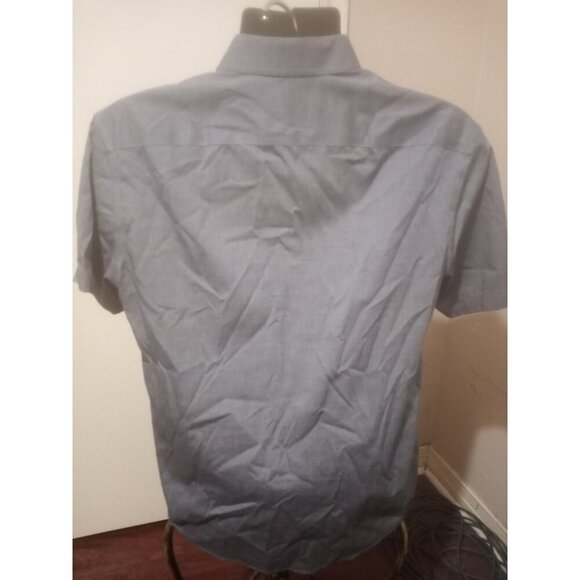 Untuckit Shirt Mens Medium M Blue Petrus WF Short Sleeve Regular Fit Button Up - Picture 6 of 10